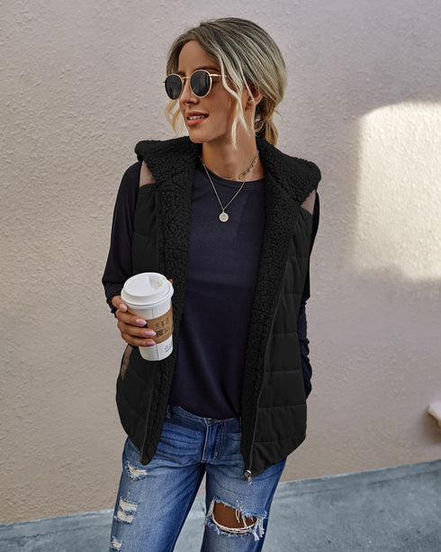 Splicing plush waistcoat - ROUTINE FASHION