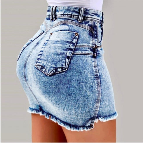 High Waist Sexy Pencil Jeans Skirt - ROUTINE FASHION