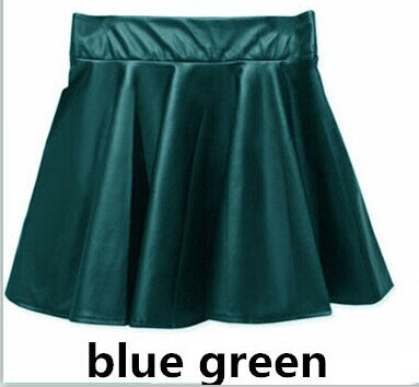 High waist Faux Leather Skirt sun skirt pleated skirt - ROUTINE FASHION