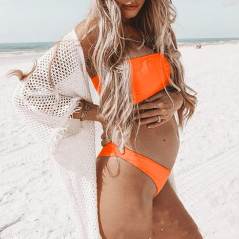 Pregnant women tube top swimsuit - ROUTINE FASHION