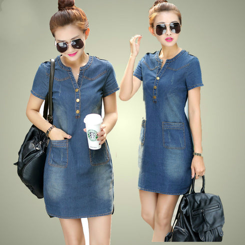 Loose denim dress - ROUTINE FASHION
