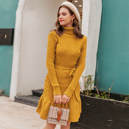 Pure color knitted dress - ROUTINE FASHION
