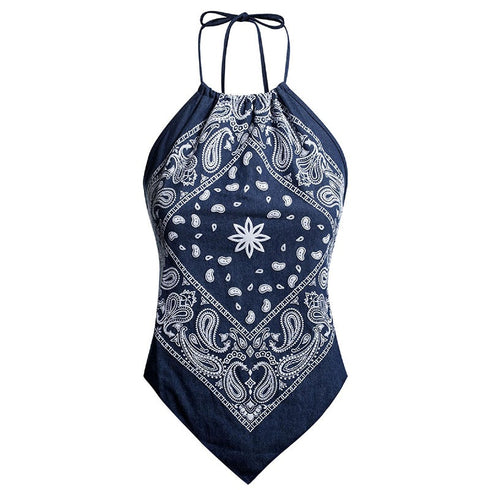 European And American Round Neck Print Undershirt Top - ROUTINE FASHION