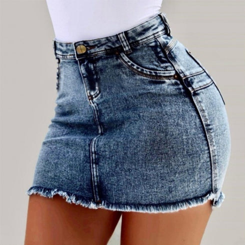 High Waist Sexy Pencil Jeans Skirt - ROUTINE FASHION