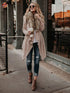 Fur collar cardigan plush trench coat - ROUTINE FASHION