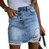 Retro irregular ripped denim skirt - ROUTINE FASHION
