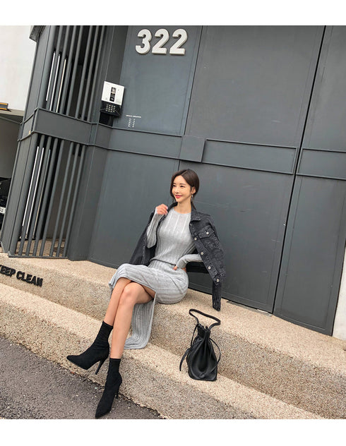 Women's sweater knitted dress - ROUTINE FASHION