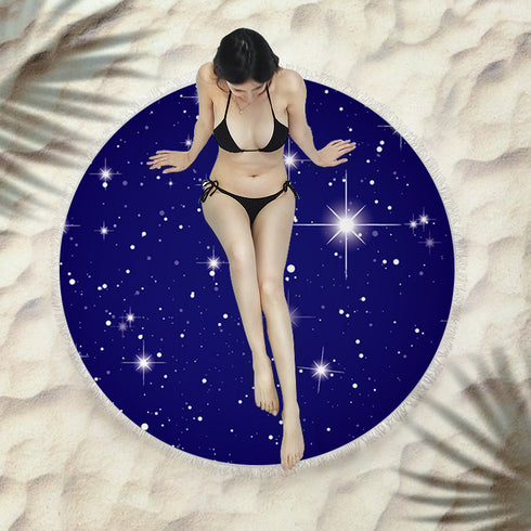 Fringed beach towel round bath towel beach towel - ROUTINE FASHION