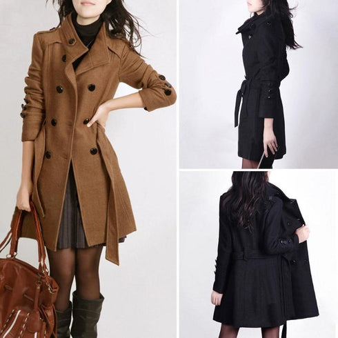 Woolen coat trench coat - ROUTINE FASHION
