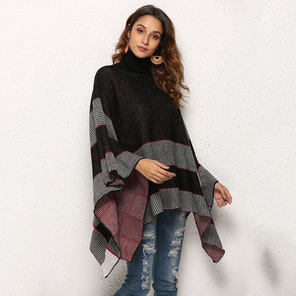 Cape sweater turtleneck sweater - ROUTINE FASHION