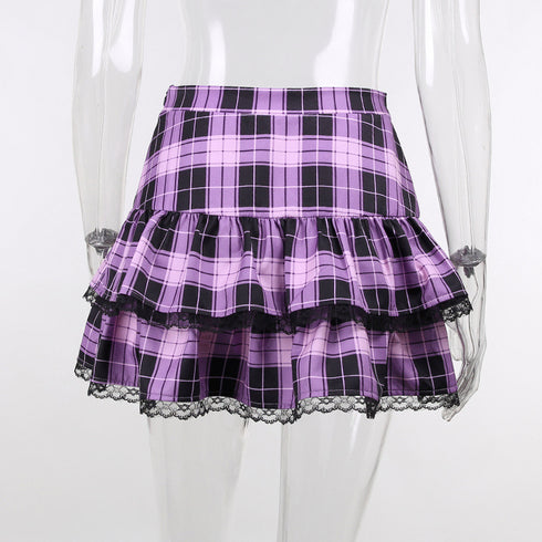 Female Pleated Skirt Lattice Skirt - ROUTINE FASHION