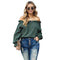 Chiffon Shirt Women'S Ruffled Neckline Lantern Sleeve Temperament Blouse - ROUTINE FASHION