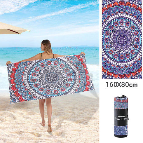 Double Sided Fleece Printed Beach Towel Microfiber Beach Towel - ROUTINE FASHION