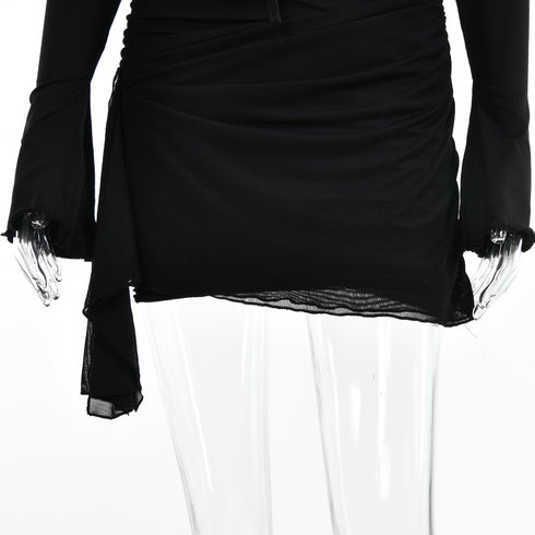 Irregular Tunic Waist Slim Dress Suspenders In Summer - ROUTINE FASHION