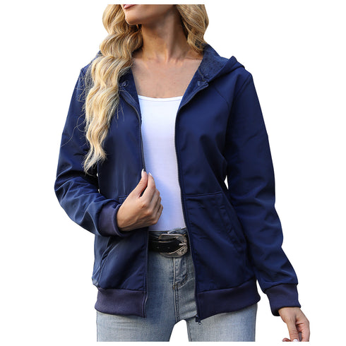 Women's Outdoor Waterproof Leisure Sports Hooded Plus Velvet Jacket - ROUTINE FASHION