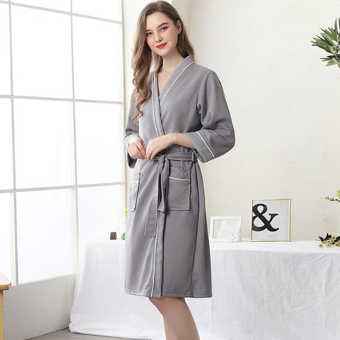 Bathrobe Three-quarter Sleeve Absorbent Quick-drying Pajamas - ROUTINE FASHION