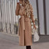 Solid color belt classic long Nizi coat coat - ROUTINE FASHION