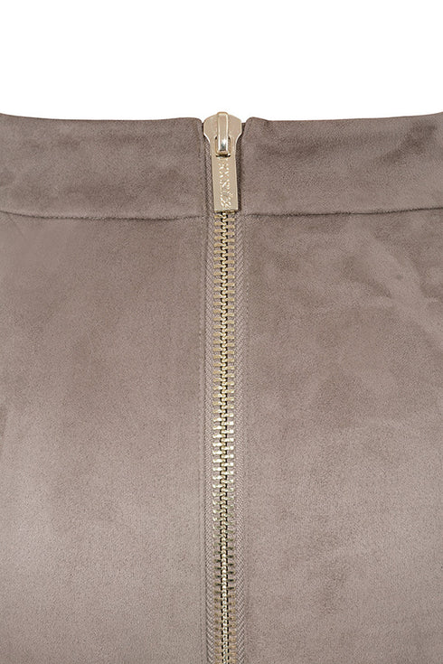 Deer Velvet Leather Skirt - ROUTINE FASHION