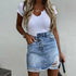 Retro irregular ripped denim skirt - ROUTINE FASHION