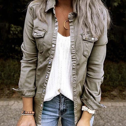 European and American mid-length denim jacket women - ROUTINE FASHION