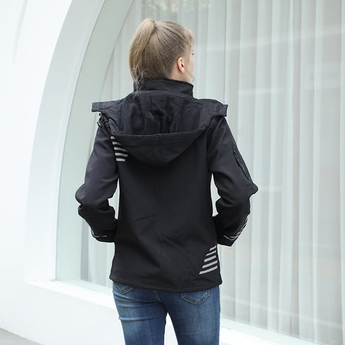 Women's Outdoor Mountaineering Soft Shell Jacket Windproof Plush - ROUTINE FASHION