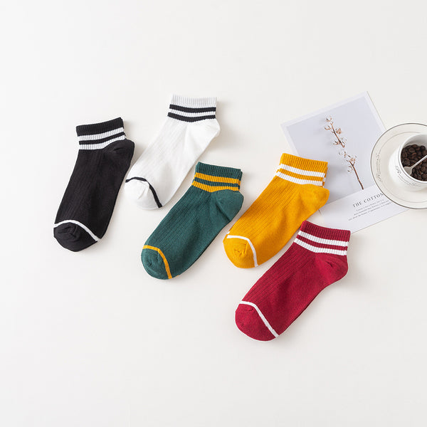 Two bar sports socks middle tube socks female - ROUTINE FASHION