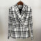 Check wool double-breasted blazer - ROUTINE FASHION