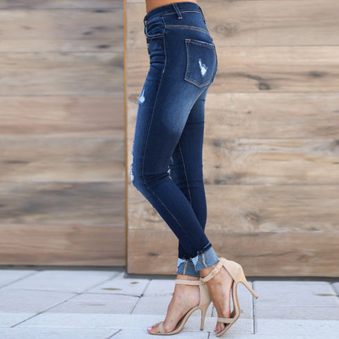 Pin buckle slim fit jeans - ROUTINE FASHION