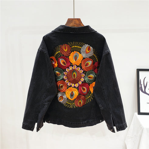 Women's embroidered denim jacket - ROUTINE FASHION