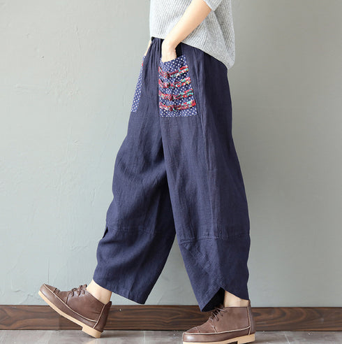 Cotton Linen Loose Trousers Women Wide Leg Pants - ROUTINE FASHION