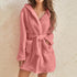 Solid Colour Hooded Home Warm Bathrobe For Women - ROUTINE FASHION