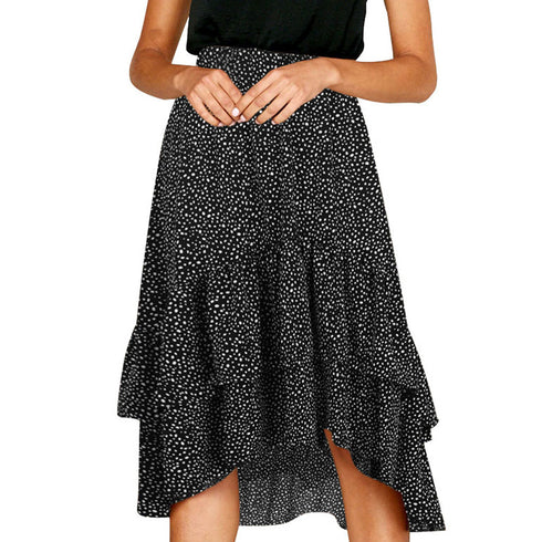 Spotted pleated wavy skirt - ROUTINE FASHION
