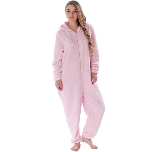 Winter Warm Pyjamas Fluffy Jumpsuits Sleepwear - ROUTINE FASHION