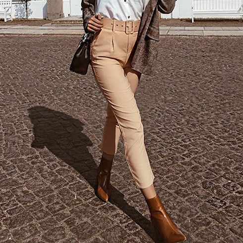 European and American women assembling belt pants trousers - ROUTINE FASHION