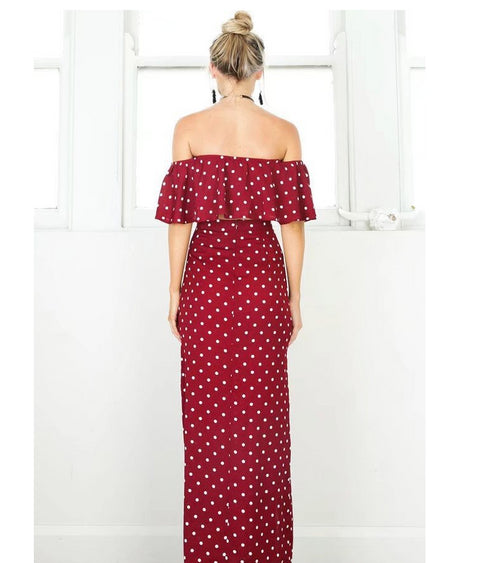 Printed wrap chest + high waist skirt suit - ROUTINE FASHION