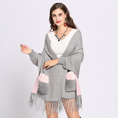 Women's knitted Cape - ROUTINE FASHION