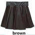 High waist Faux Leather Skirt sun skirt pleated skirt - ROUTINE FASHION