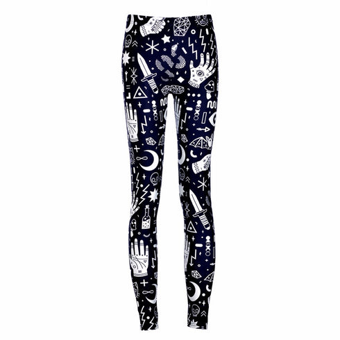 Digital printing leggings tights nine pants women - ROUTINE FASHION