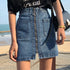 Denim skirt with zip - ROUTINE FASHION
