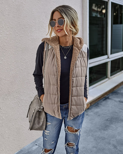 Splicing plush waistcoat - ROUTINE FASHION