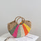 Beach Vacation Rainbow Straw Beach Bag - ROUTINE FASHION