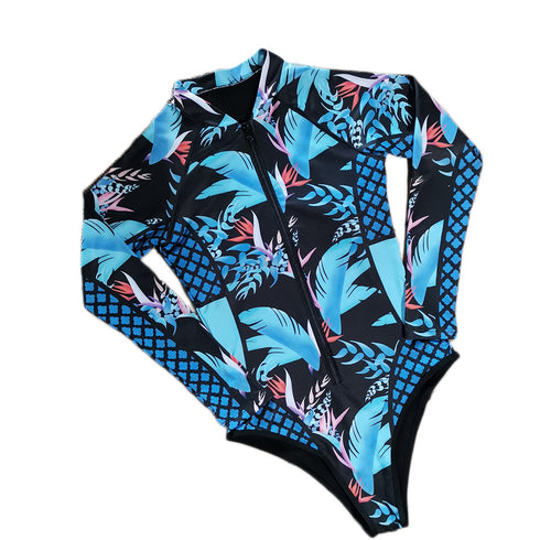 Long Sleeves Women One Piece Swimsuit - ROUTINE FASHION