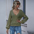 V-Neck Long-Sleeved T-Shirt Women Loose Non-Thick Middle Women Top T-Shirt - ROUTINE FASHION