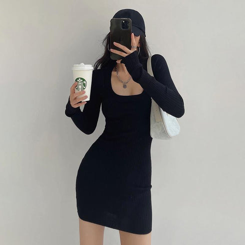 Women's French Slim Knitted Dress - ROUTINE FASHION