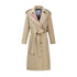 Stripes double-breasted trench coat British slim waist trench coat - ROUTINE FASHION