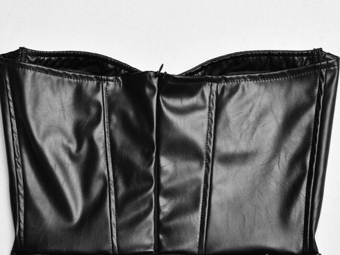 Wrapped chest wrap leather skirt - ROUTINE FASHION