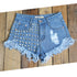 Denim high waist shorts - ROUTINE FASHION