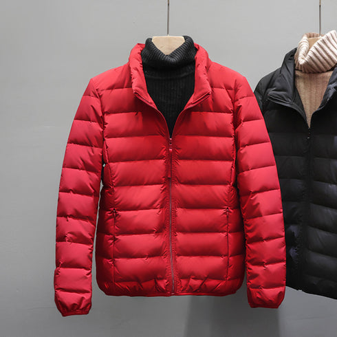 Women's Short Stand-up Collar Lightweight Down Jacket - ROUTINE FASHION