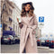 Lapel tie women woolen coat - ROUTINE FASHION