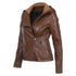 Solid color women's leather jacket - ROUTINE FASHION